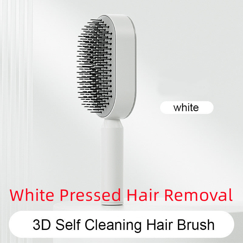 Self Cleaning Hair Brush - Anti-Static - 3D Air Cushion for Detangling - Scalp Massager - High Quality Nylon Bristles for All Hair Types