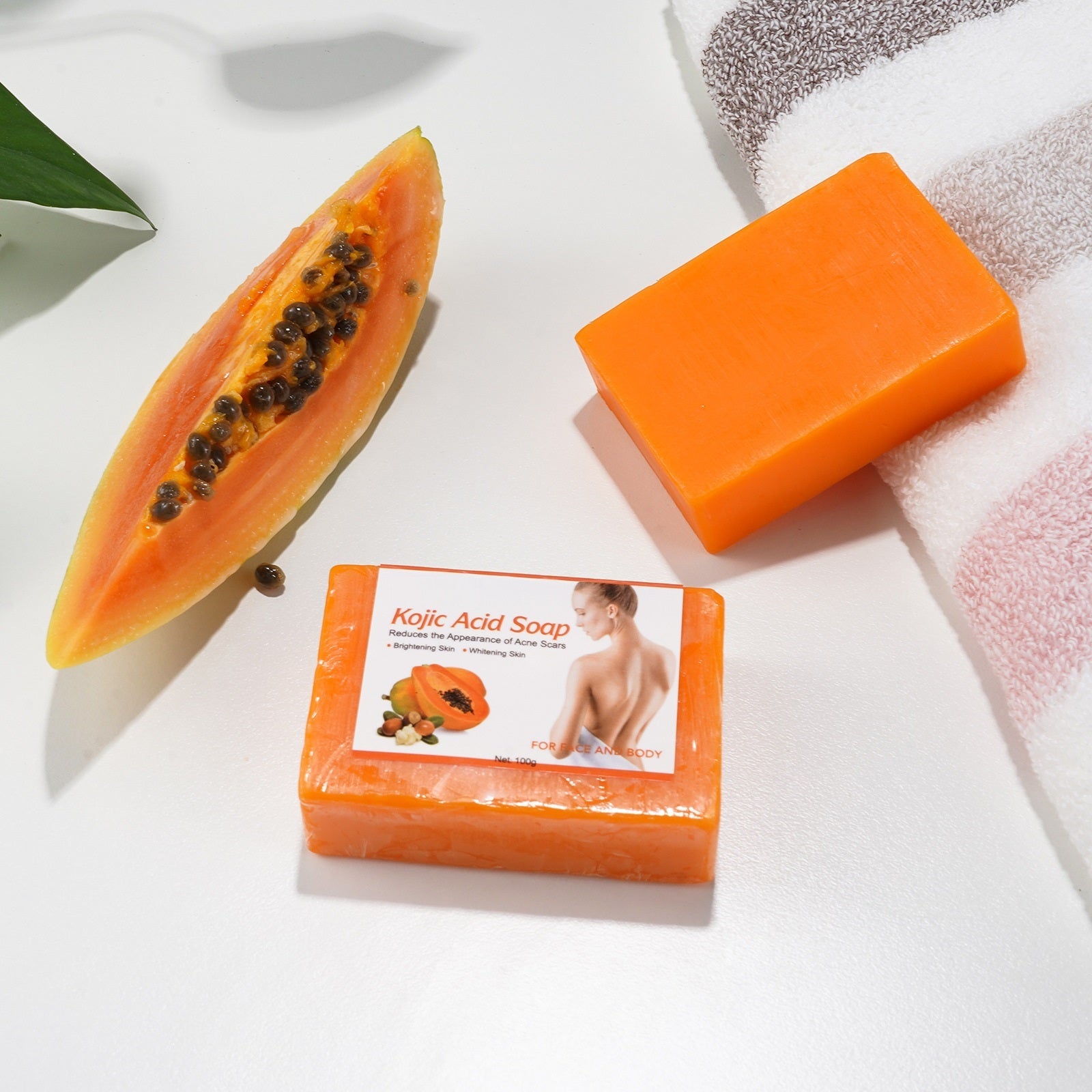 Papaya & Kojic Acid Soap Bar | Deep Cleansing | acne marks & hyperpigmentation removal | Brightening | Even skin tone