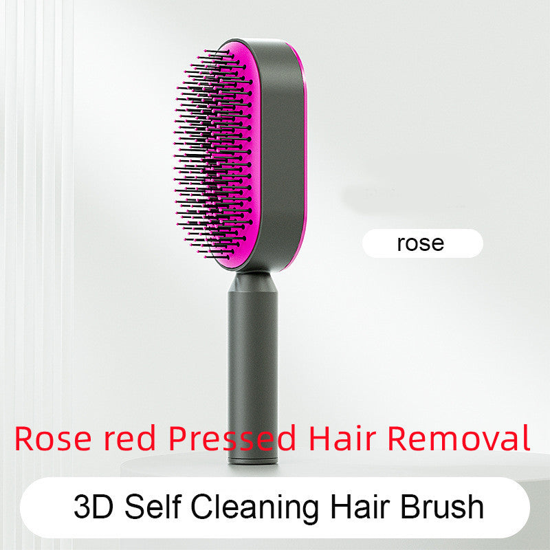 Self Cleaning Hair Brush - Anti-Static - 3D Air Cushion for Detangling - Scalp Massager - High Quality Nylon Bristles for All Hair Types