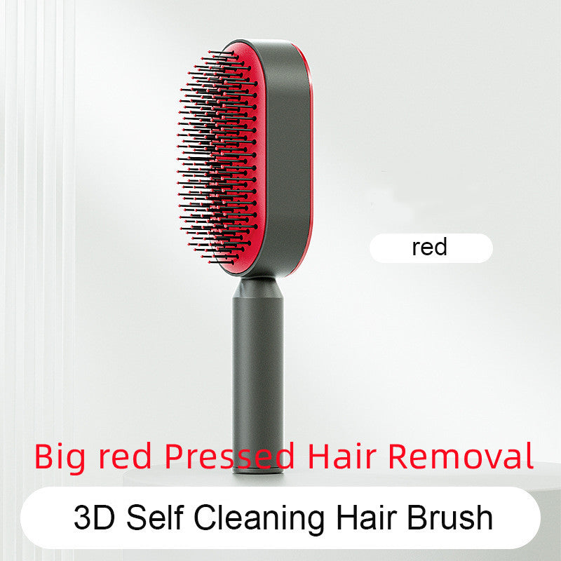 Self Cleaning Hair Brush - Anti-Static - 3D Air Cushion for Detangling - Scalp Massager - High Quality Nylon Bristles for All Hair Types